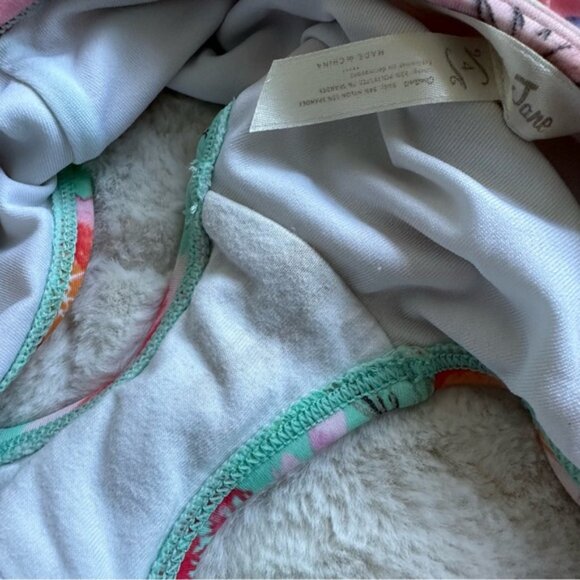 Matilda Jane | Aqua & Pink Floral Cannonball & Seashells Bikini Set | Size 4 - Picture 10 of 12